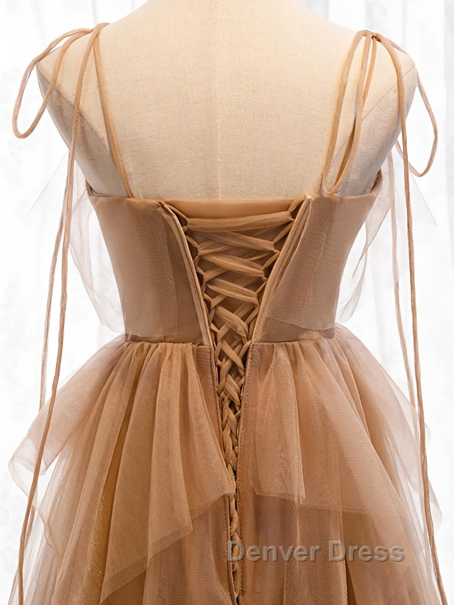 Sweetheart Neck Floor Length Champagne Lace Prom Dress, Long Champagne Lace Prom Dresses