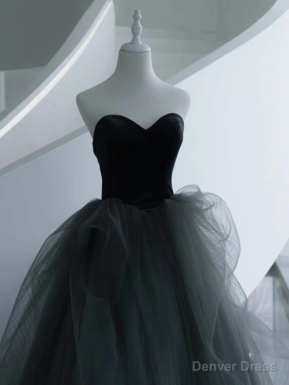 Sweetheart Neck Gray Tulle Long Prom Dress Gray Tulle Long Prom Graduation Dresses