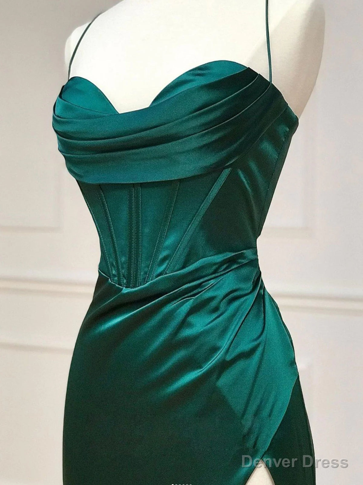 Sweetheart Neck Green Mermaid Long Prom Dresses, Green Long Formal Evening Dresses