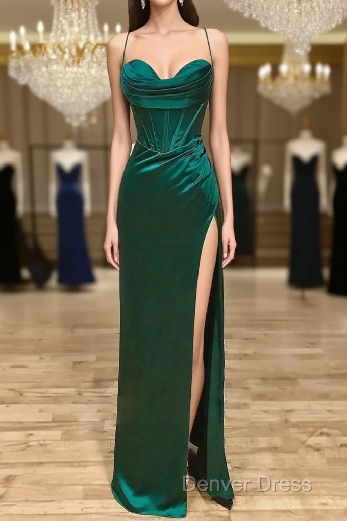 Sweetheart Neck Green Mermaid Long Prom Dresses Main image
