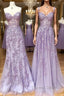 Sweetheart Neck Purple Lace Long Prom Dress, Strapless Purple Prom Dress, Mermaid Purple Prom Dresses
