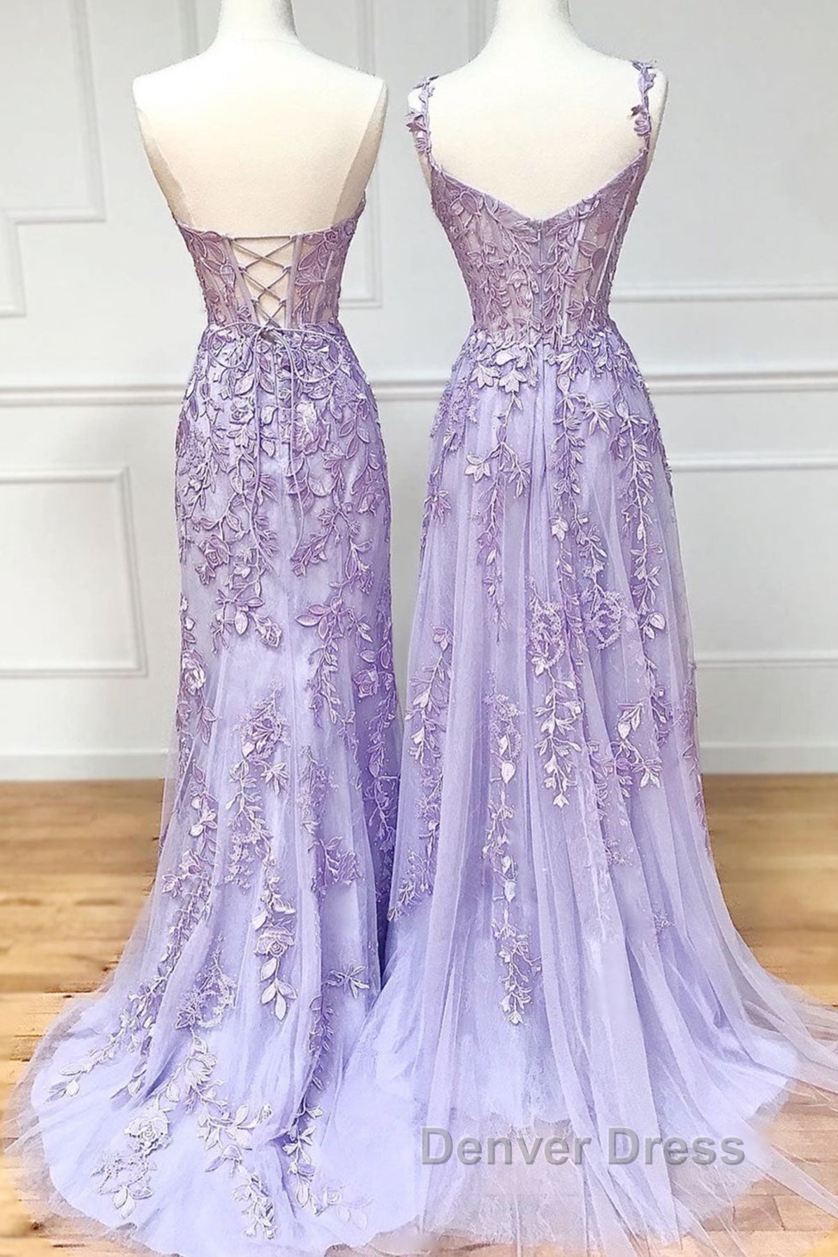 Sweetheart Neck Purple Lace Long Prom Dress, Strapless Purple Prom Dress, Mermaid Purple Prom Dresses