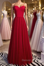 Sweetheart Neck Red Long Prom Dress, Red Long Prom Dresses