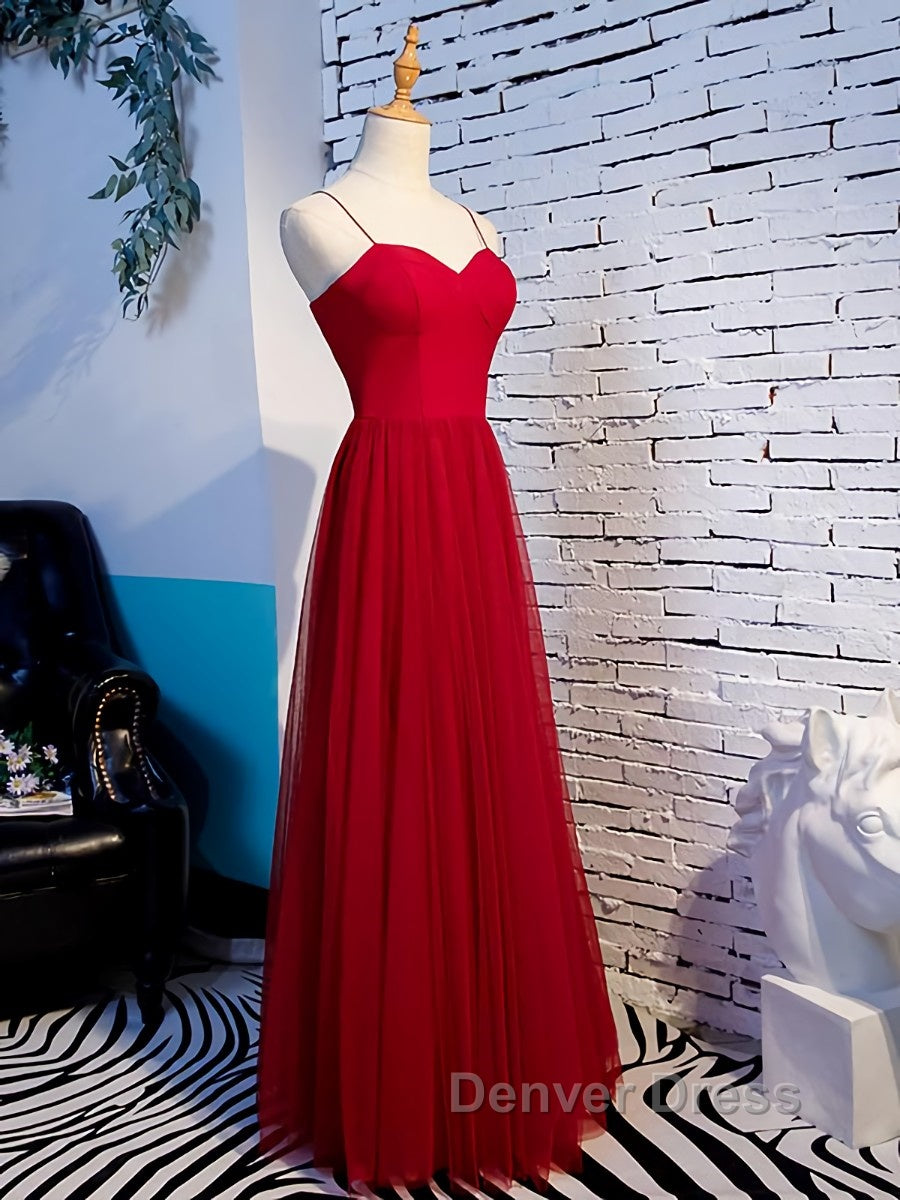 Sweetheart Neck Red Long Prom Dress, Red Long Prom Dresses