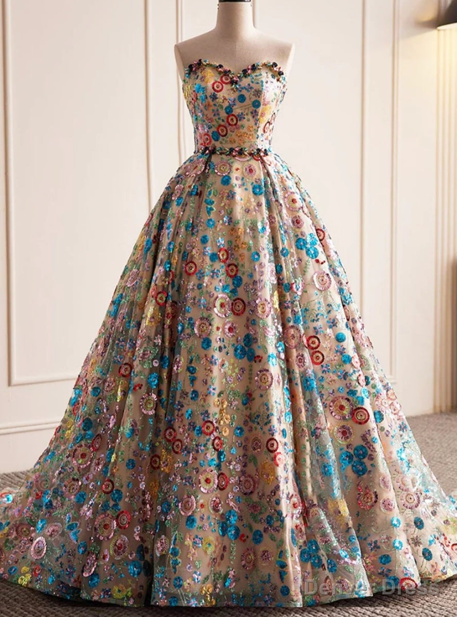 Sweetheart Neck Sequins Sweetheart Crystal Quinceanera Dress Main image