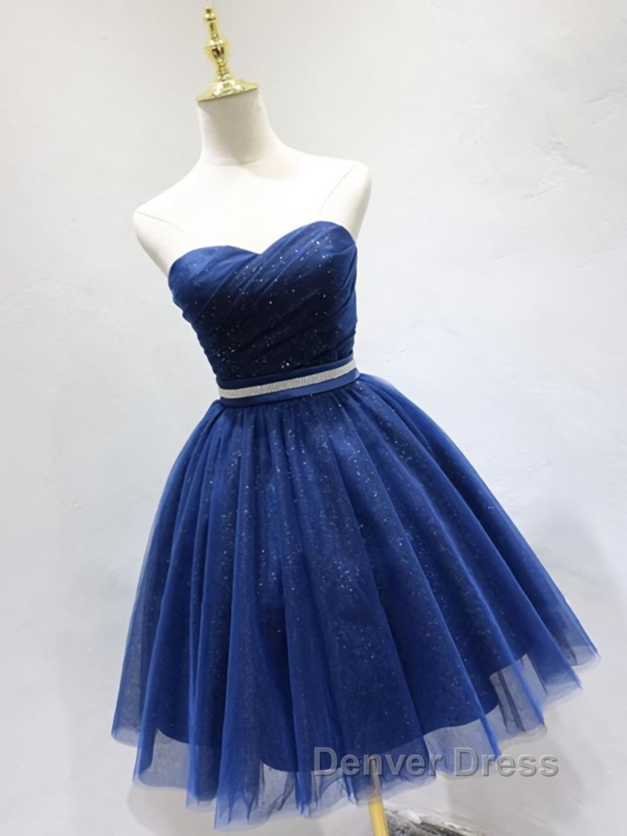 Sweetheart Neck Short Blue Prom Dress, Short Blue Prom Homecoming Graduation Dresses Secondary image