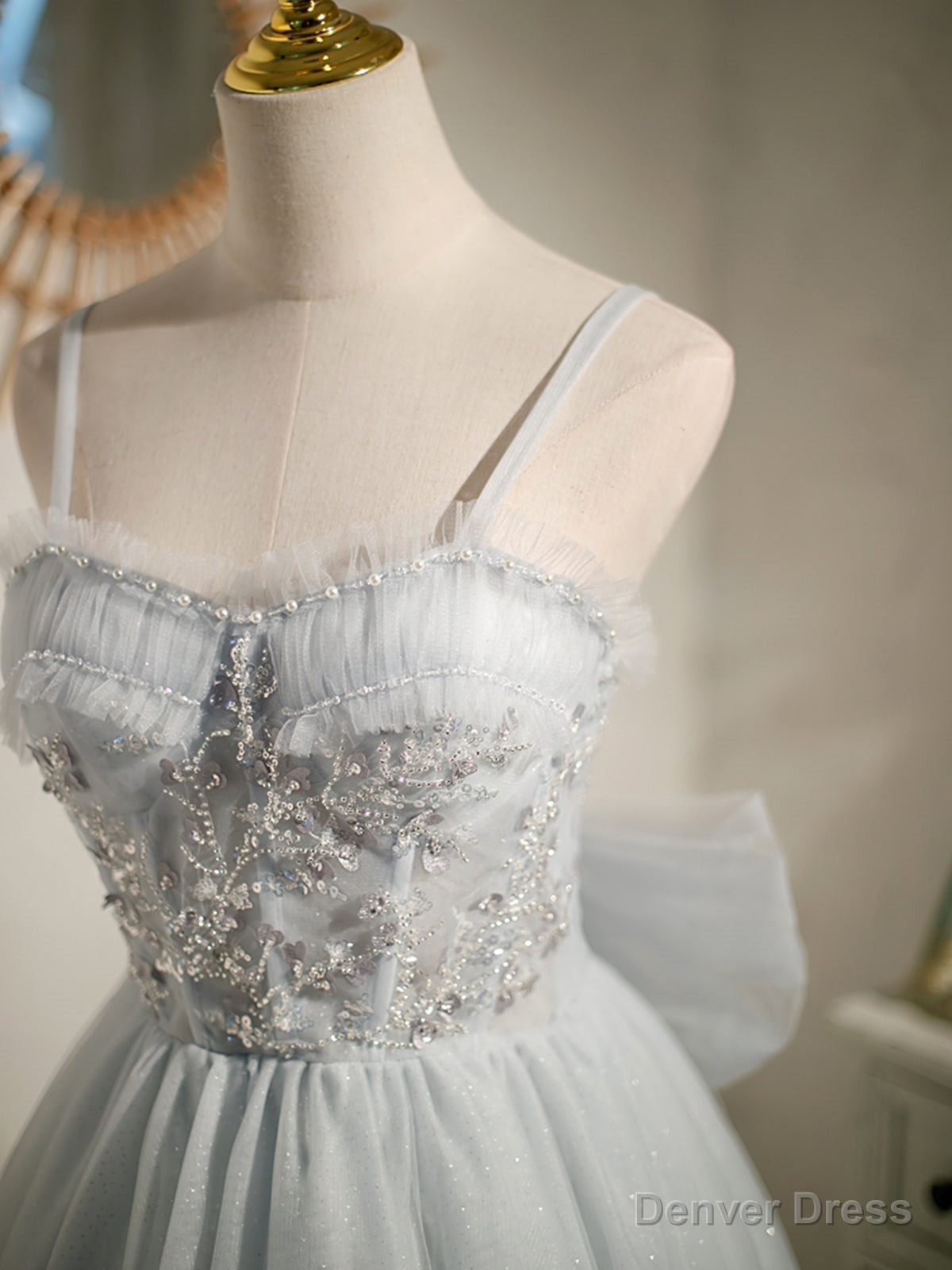 Sweetheart Neck Short Gray Tulle Prom Dress, Short Grey Tulle Prom Graduation Dresses
