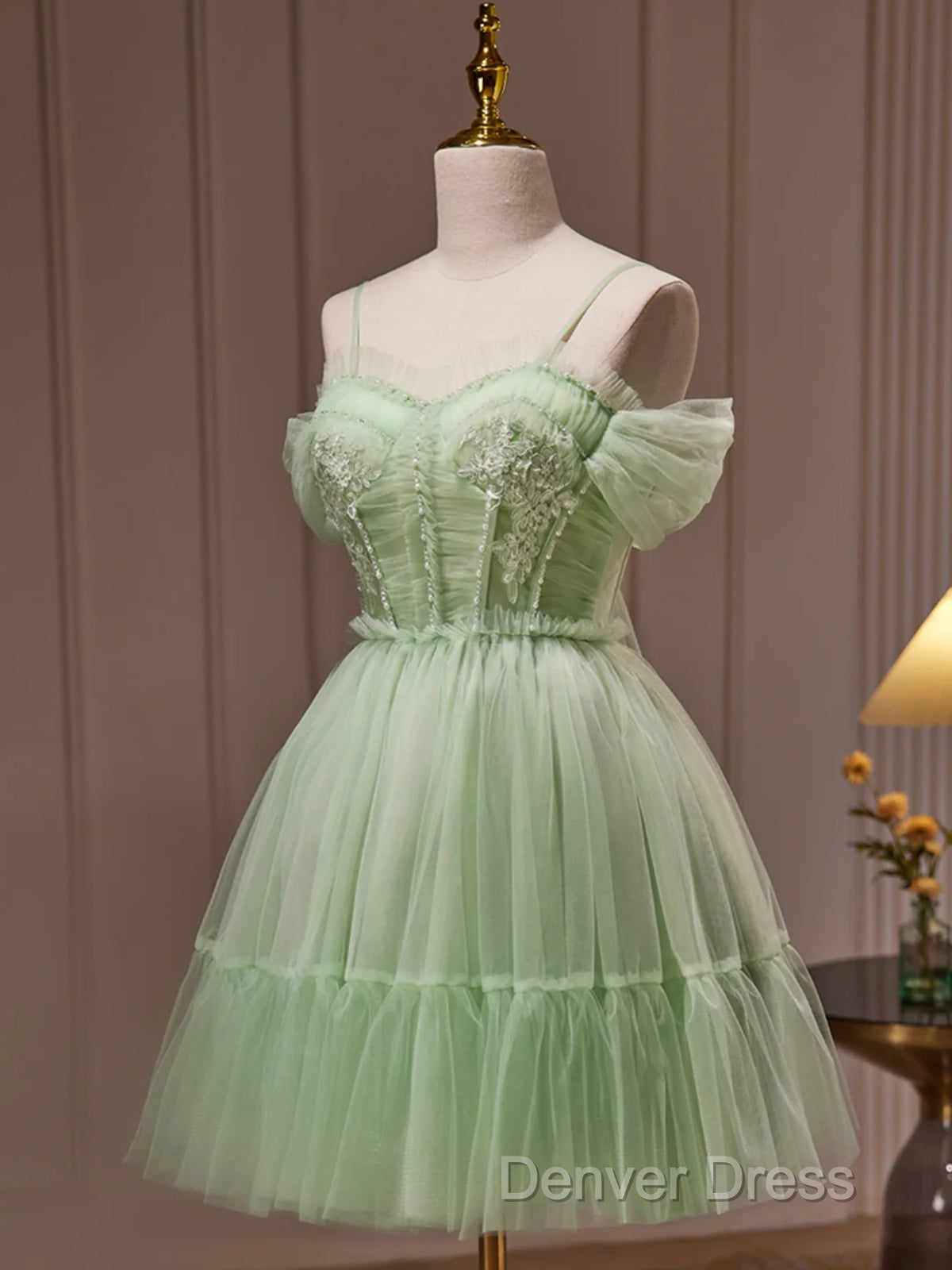 Sweetheart Neck Short Green Prom Dress, Short Green Graduation Homecoming Dresses