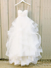 Sweetheart Neck White Long Wedding Dresses, White Long Prom Dresses, Formal Dresses