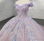 Sweetheart Off The Shoulder Beaded Floral AppliquèŒquinceanera Ball Gown