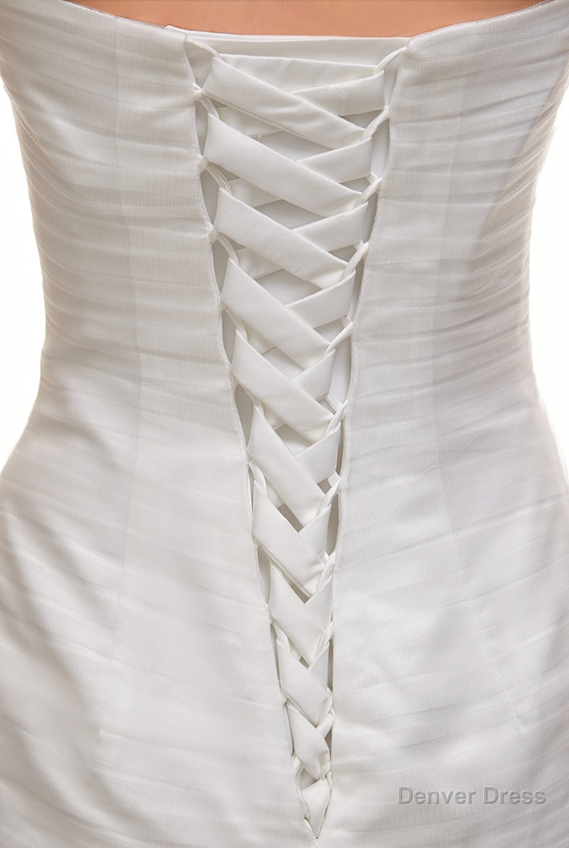 Sweetheart Off The Shoulder Pleated Mermaid Simple Wedding Dresses