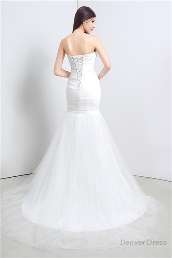 Sweetheart Off The Shoulder Pleated Simple Wedding Dresses Secondary image