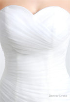 Sweetheart Off The Shoulder Pleated Simple Wedding Dresses