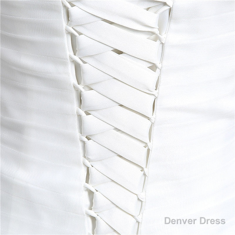 Sweetheart Off The Shoulder Pleated Simple Wedding Dresses