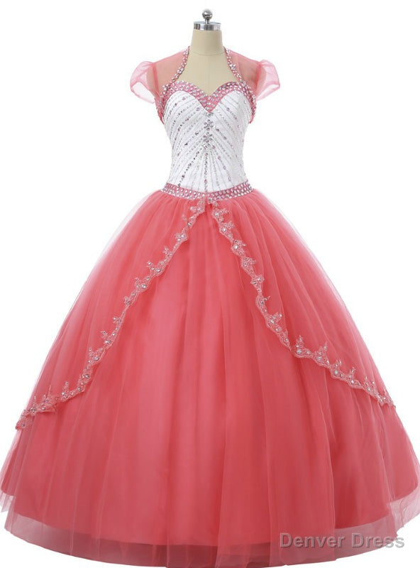 Sweetheart Open Back Crystal Beading Applique Sequins Ball Gown Quinceanera Dresses