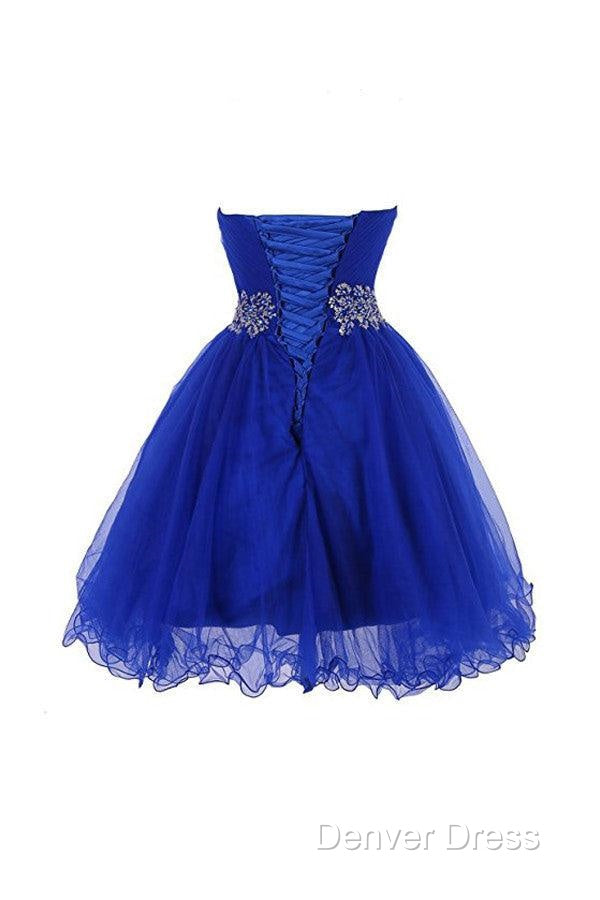 Sweetheart Royal Blue Homecoming Dress Short Prom Dresses With Beading Secondary image