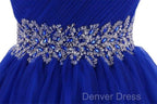 Sweetheart Royal Blue Homecoming Dress Short Prom Dresses With Beading