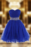 Sweetheart Royal Blue Homecoming Dress Short Prom Dresses With Beading
