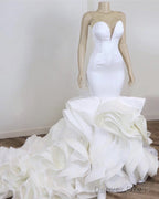 Sweetheart Ruffles Mermaid Wedding Dress