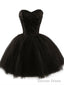 Sweetheart Short Black Lace Prom Dress, Black Lace Graduation / Homecoming Dresses