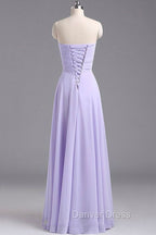 Sweetheart Sleeveless Chiffon Long Bridesmaid Dresses