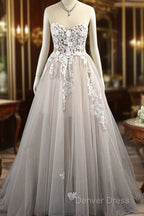 Sweetheart Sleeveless Sweep/Brush Train A-Line Wedding Dresses