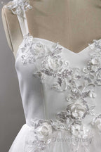 Sweetheart Strap Flower A-Line Wedding Dresses