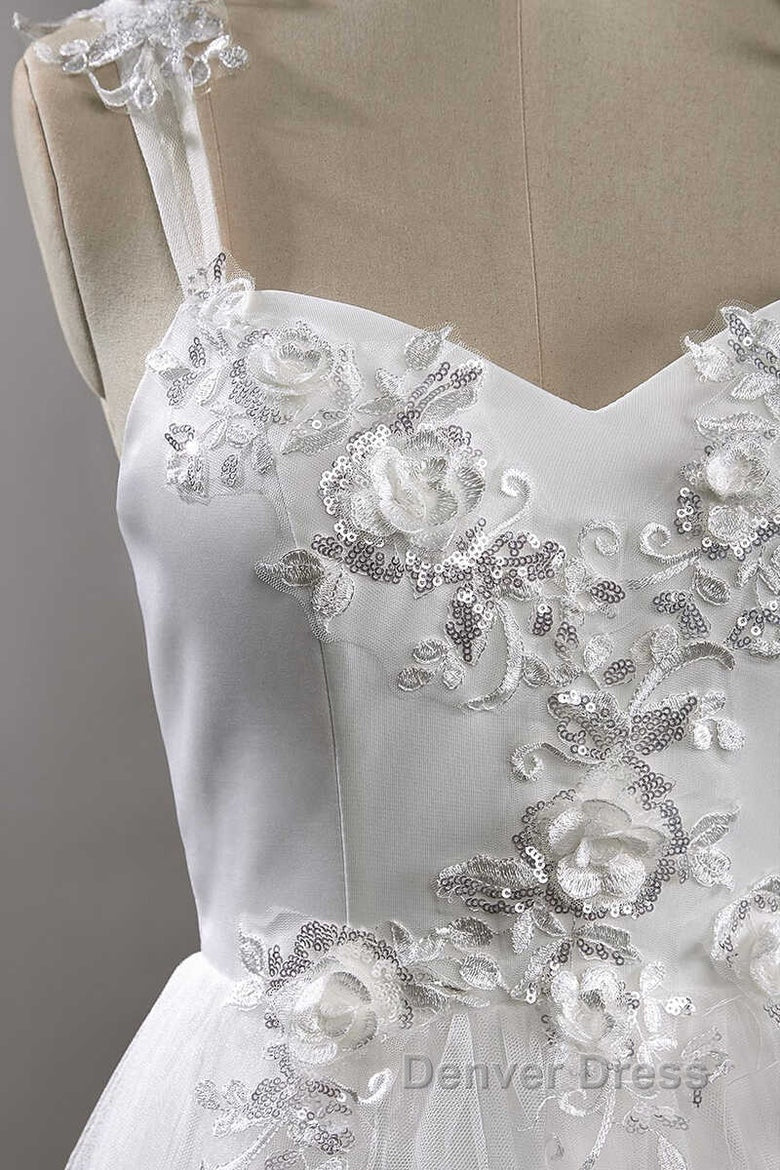 Sweetheart Strap Flower A Line Wedding Dresses Secondary image