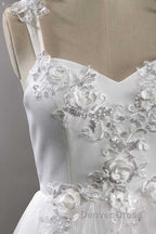 Sweetheart Strap Flower A Line Wedding Dresses