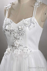 Sweetheart Strap Flower A-Line Wedding Dress