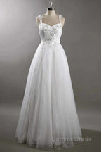 Sweetheart Strap Flower A-Line Wedding Dresses