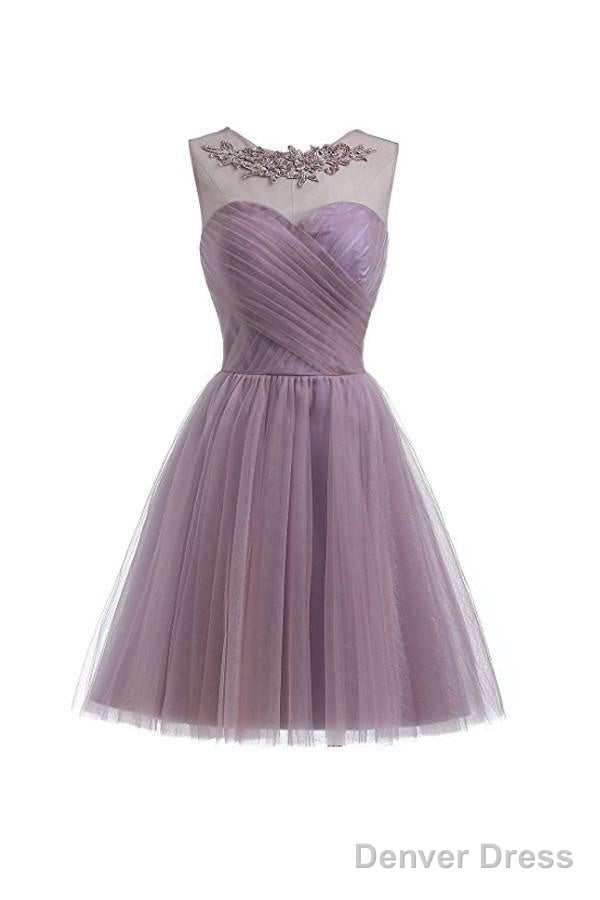 Sweetheart Tulle Light Gray Homecoming Dress Short Prom Dresses Main image