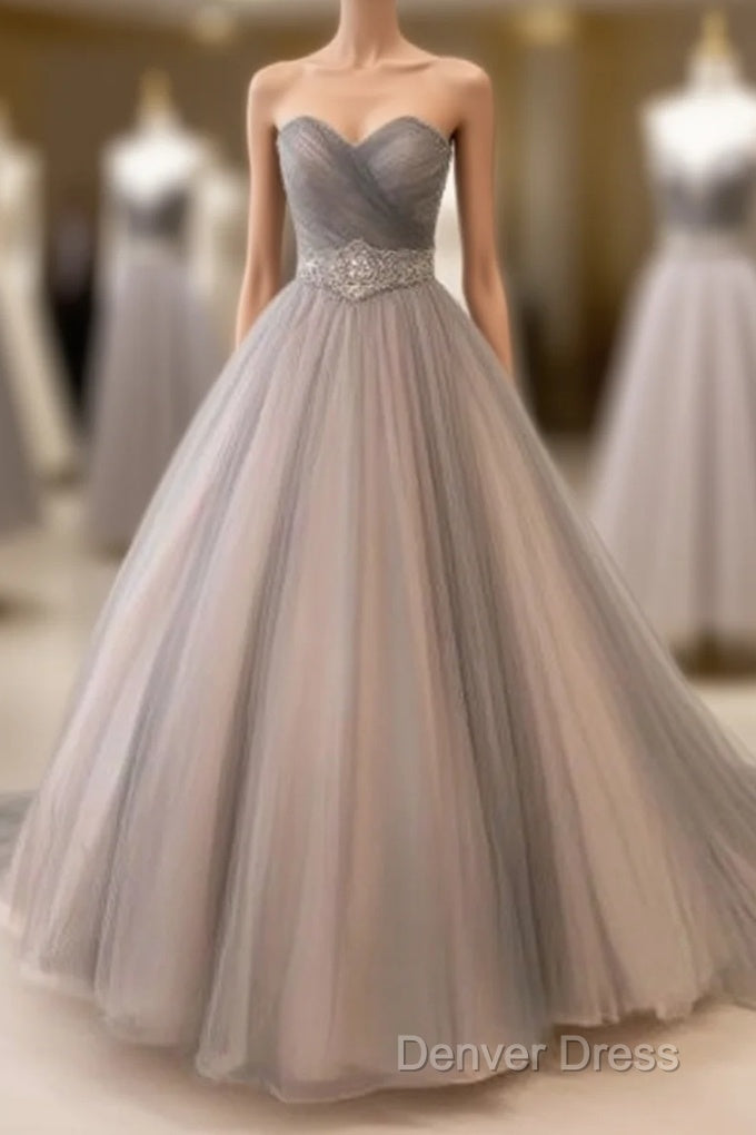 Sweetheart Tulle Long Prom Gown, Tulle Wedding Dresses Main image