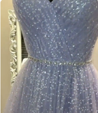 Sweetheart Tulle Sequin Long Prom Dress Purple Prom Dresses