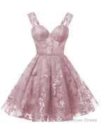 Teens Sparkly Tulle Mauve Homecoming Dress Spaghetti Straps Short Cocktail Prom Dresses