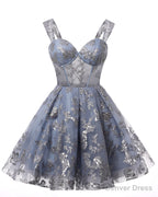 Teens Sparkly Tulle Royal Blue Homecoming Dress Spaghetti Straps Short Cocktail Prom Dresses