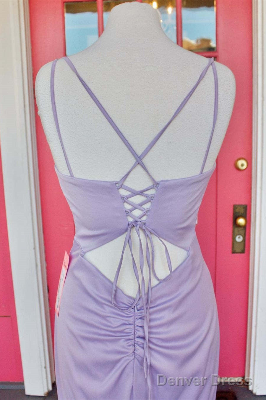 Tie Back Cowl Neck Lilac Long Prom Dress Secondary image