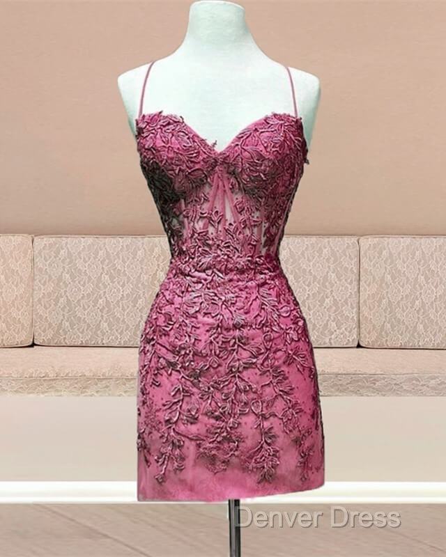Tight Lace Corset Homecoming Dresses Spaghetti Straps Secondary image