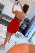 Tight Short Homecoming Dresses with Appliques