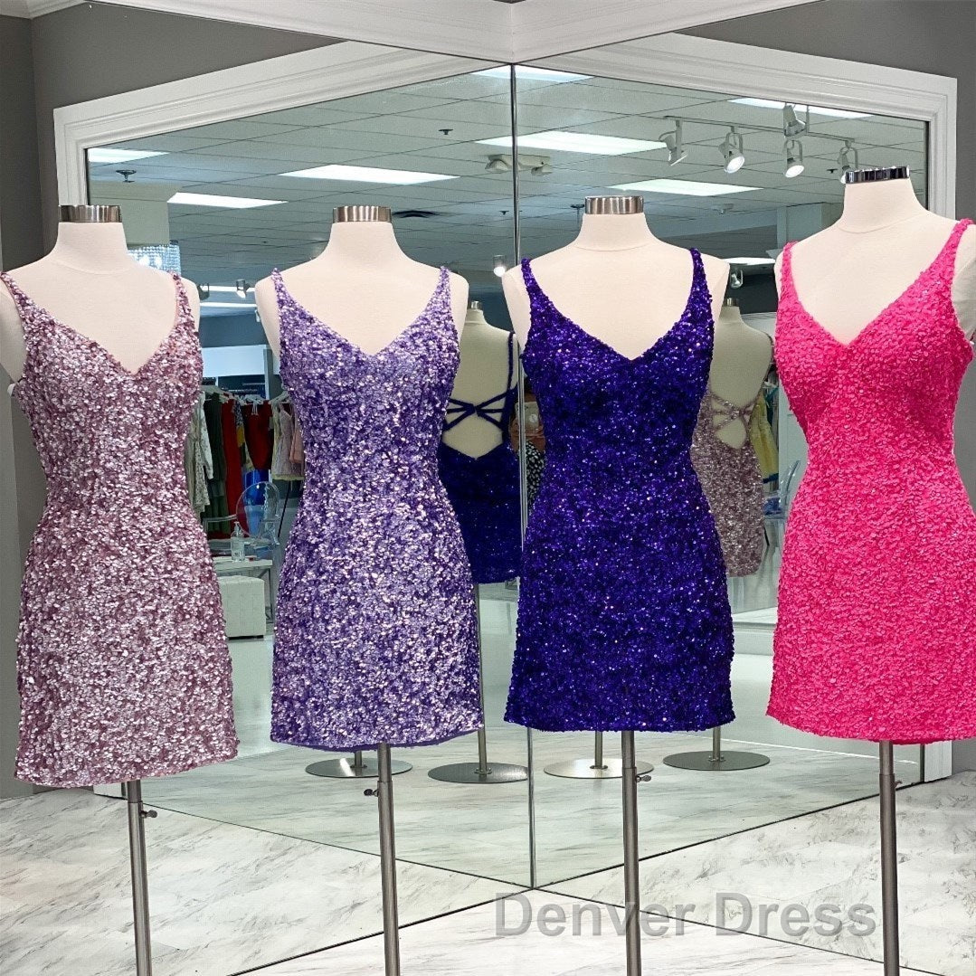 Tight Wine Red Sequins Short Homecoming Dresses Party Gown