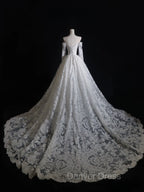 Timeless A Line Off The Shoulder White Lace Long Sleeves Wedding Dresses Bridal Dresses