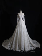 Timeless A Line Off The Shoulder White Lace Long Sleeves Wedding Dresses Bridal Dresses