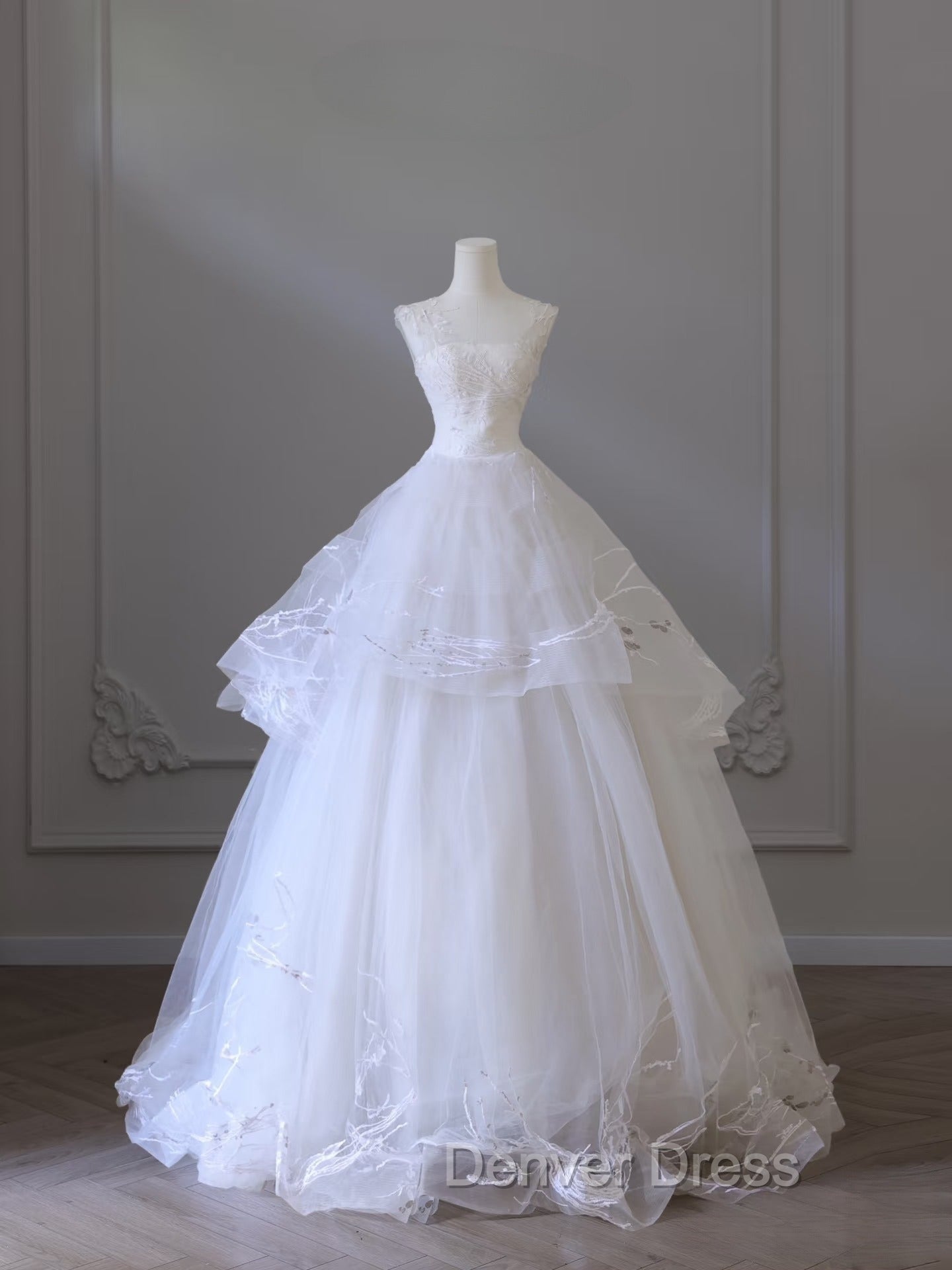 Timeless Ball Gowns Jewel Neckline Sequin Sleeveless Wedding Dress Bridal Dresses
