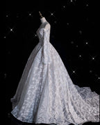 Timeless Ball Gown Off The Shoulder White Lace Long Wedding Dresses Bridal Dresses