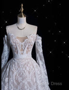 Timeless Ball Gowns Off The Shoulder White Lace Long Wedding Dress Bridal Dresses