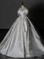 Timeless Ball Gown Off The Shoulder White Satin Long Wedding Dresses Bridal Dress