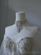 Timeless Ball Gown Sweetheart Neckline Sequin Long Sleeves Wedding Dress Bridal Dresses