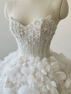 Timeless Ball Gowns Sweetheart Sequin Floral White Wedding Dress Brides Dresses
