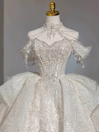 Timeless Ball Gowns Sweetheart Short Sleeves Lace White Wedding Dress Brides Dresses
