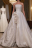 Timeless High Low Strapless Satin Ivory Wedding Dress Brides Dresses